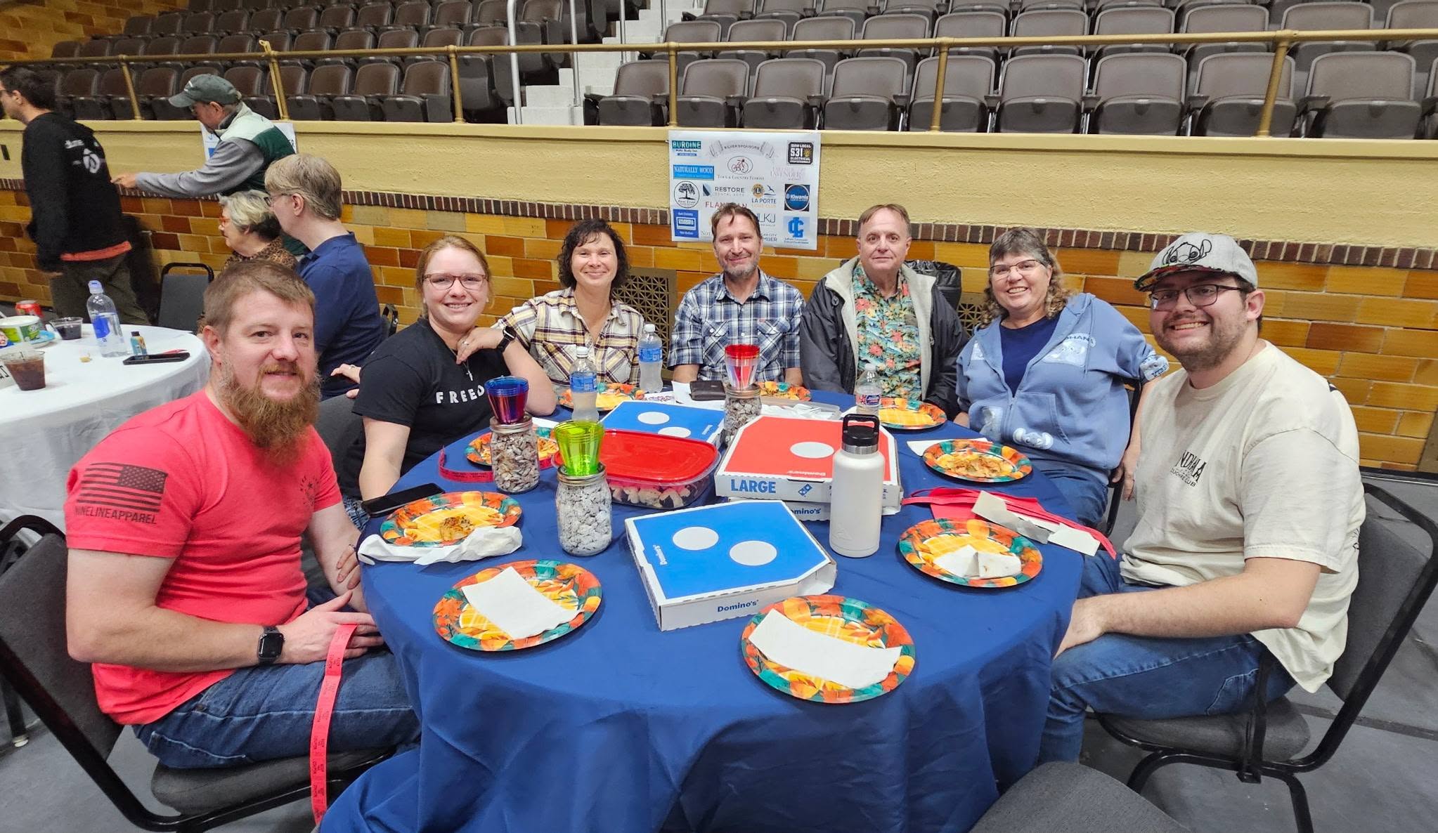 Team enjoying the evening at their table